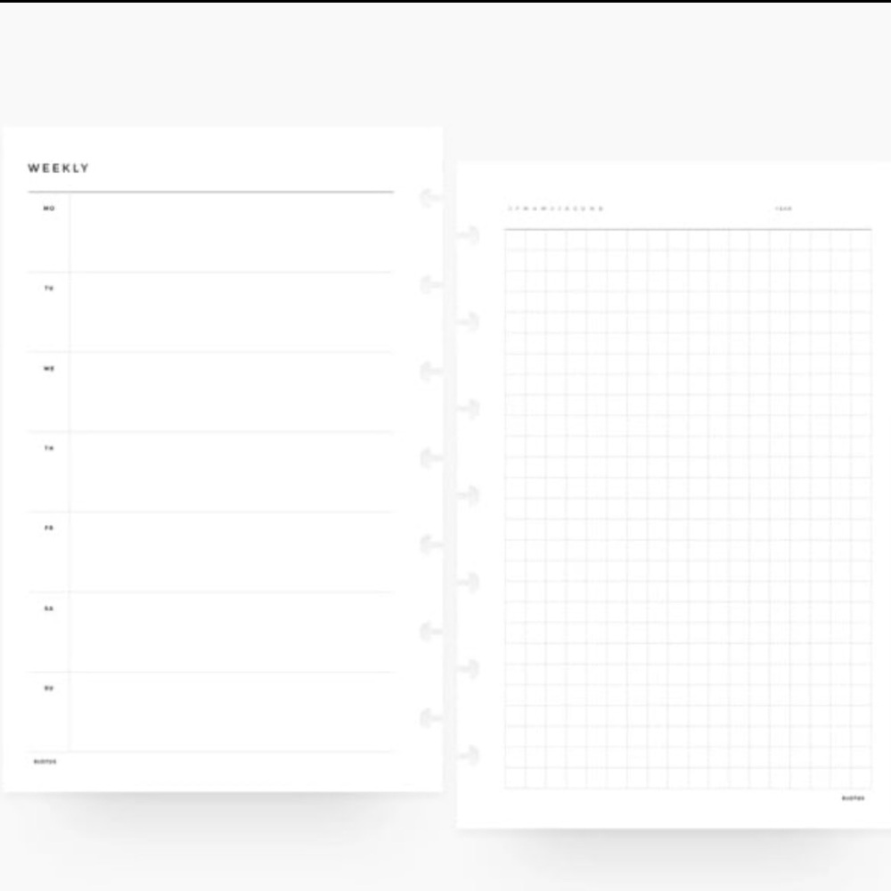 8lotus Weekly Horizontal & Grid Planner Inserts
